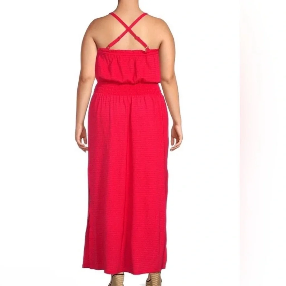 Michael Kors Smocked Square Neck Cami Dress Red‎ Geranium Size PM Stitch Fix NWT